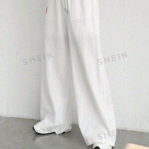 SHEIN Elegant White Trousers